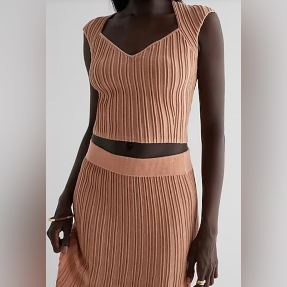 Express Ribbed XS-M Knit Crop Top and Skirt Set TOP XSMALL - SKIRT MEDIUM